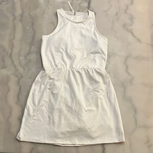 All in Motion Cream Sleeveless Mini Dress Skort with Padded Bra Built In